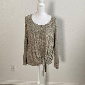 Tan/black sweater that ties in the side